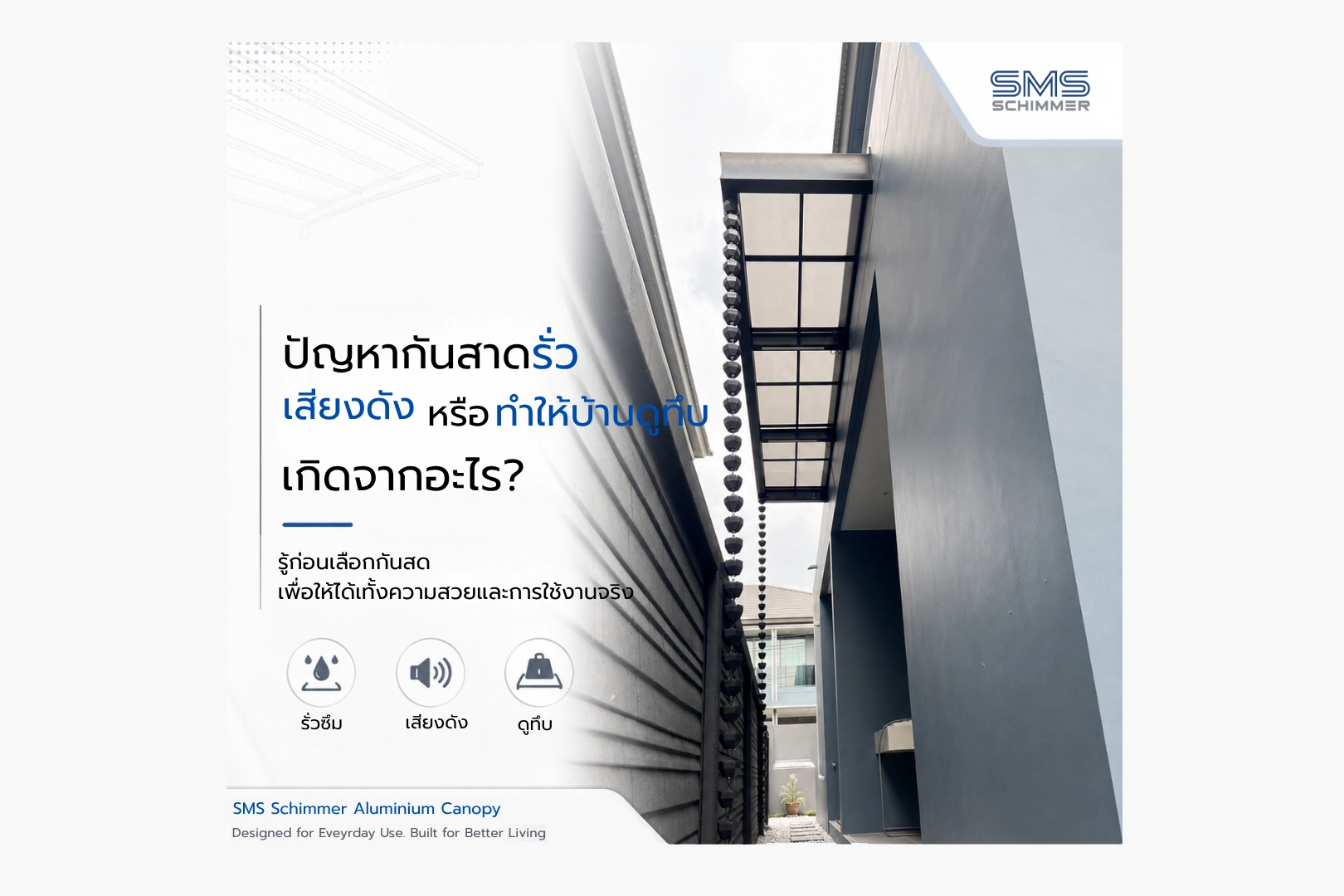 กันสาดรั่ว เสียงดัง หรือทำให้บ้านดูทึบ เกิดจากอะไร?